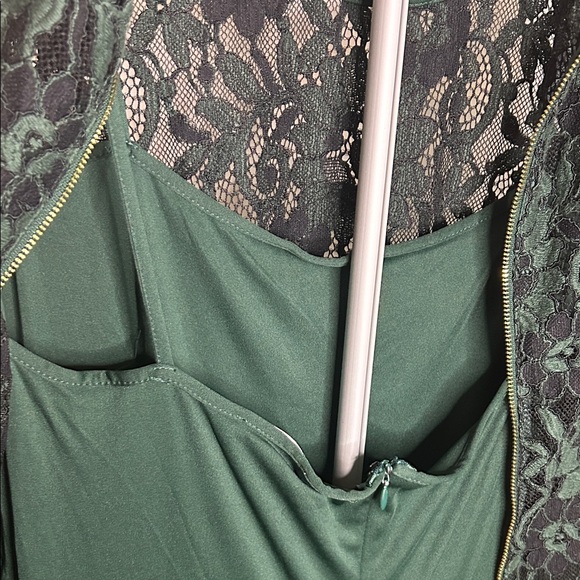 Calvin Klein Forest Green Lace Midi Dress with Slip - Picture 12 of 13
